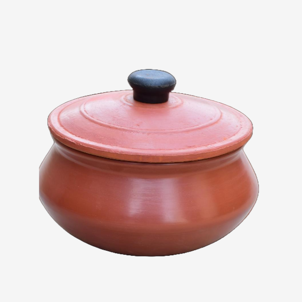 Unglazed Earthen Dahi Handi – Handmade Curd Pot with Lid