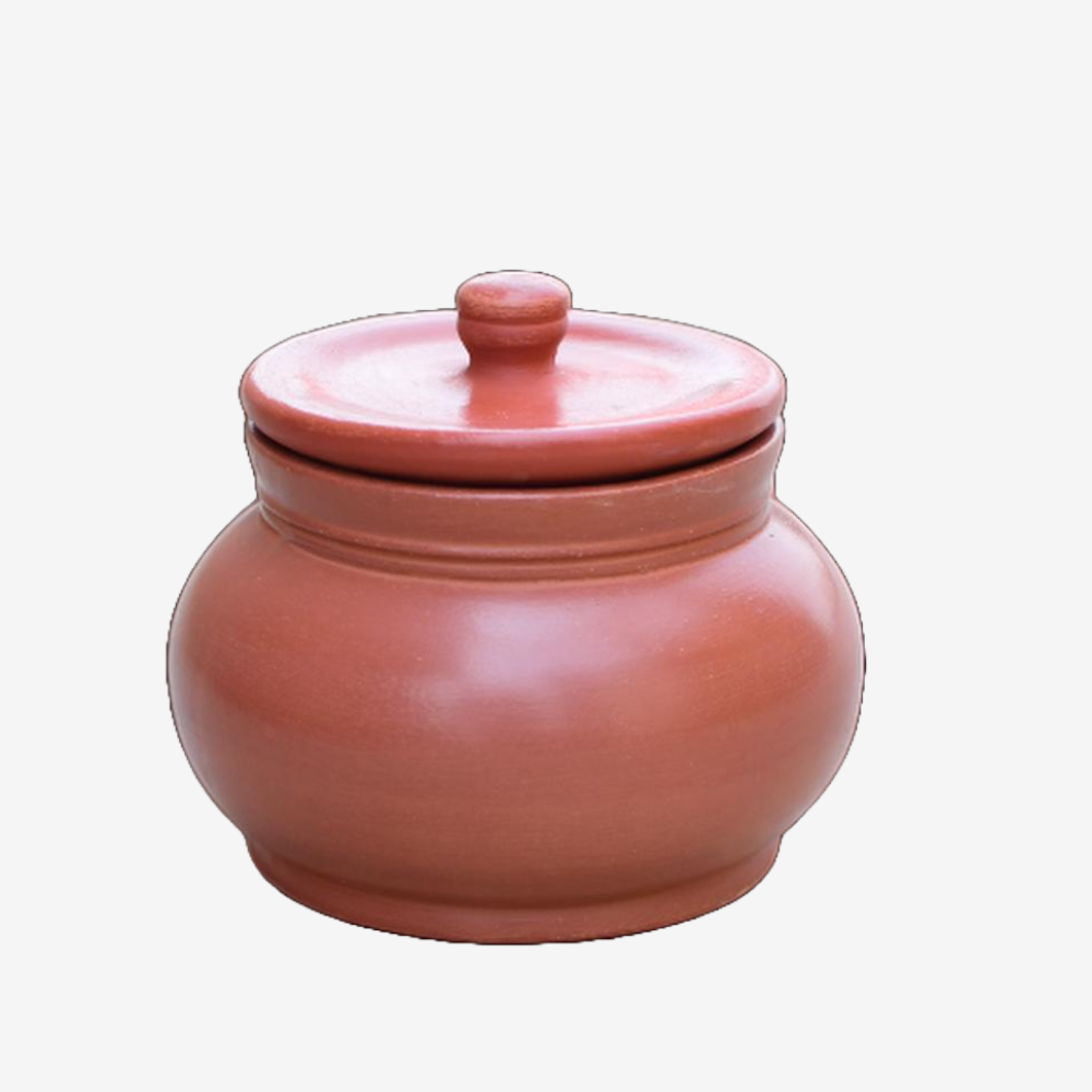 Unglazed Clay Handi – Handmade Pot for Cooking & Serving with Lid