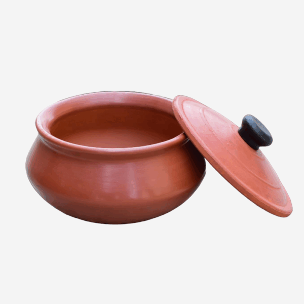 Unglazed Earthen Dahi Handi – Handmade Curd Pot with Lid - Image 2